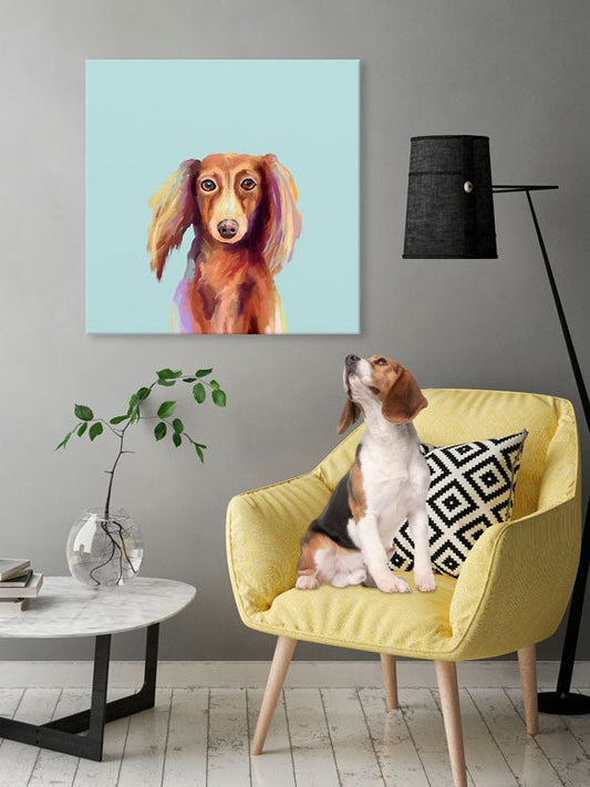 Best Friend - Longhaired Dachshund Canvas Wall Art - GreenBox Art