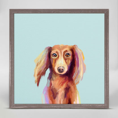 Best Friend - Longhaired Dachshund Mini Framed Canvas - GreenBox Art