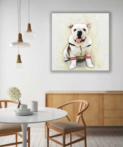 Best Friend - Luther The Bulldog Canvas Wall Art - GreenBox Art