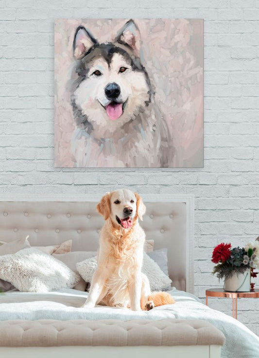 Best Friend - Malamute Canvas Wall Art - GreenBox Art