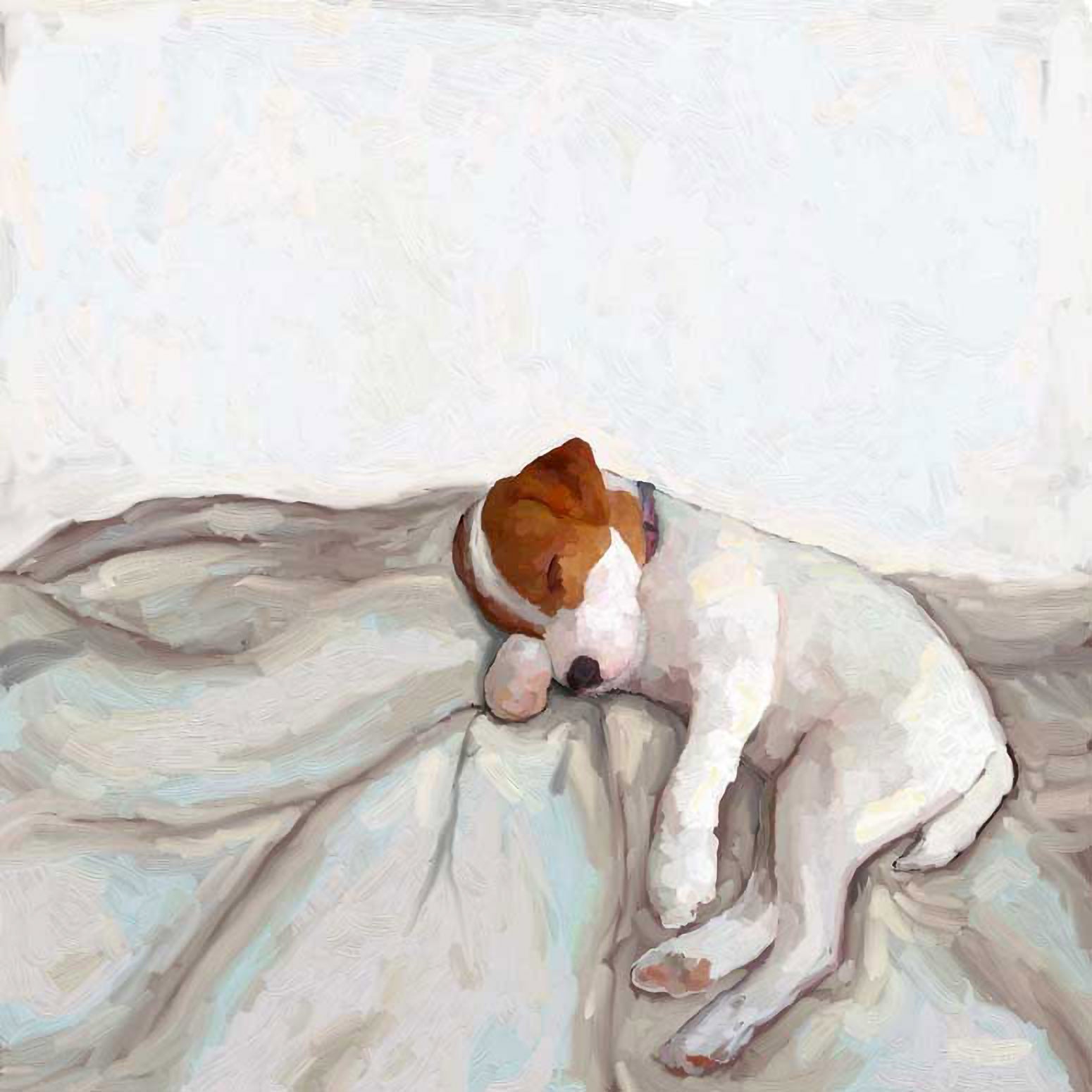 Best Friend - Napping Jack Russell Canvas Wall Art - GreenBox Art