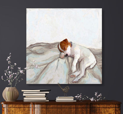 Best Friend - Napping Jack Russell Canvas Wall Art - GreenBox Art