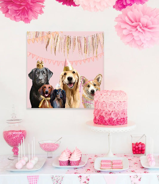 Best Friend - Party Pups Canvas Wall Art - GreenBox Art