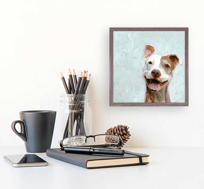 Best Friend - Pit Bull 1 Mini Framed Canvas - GreenBox Art