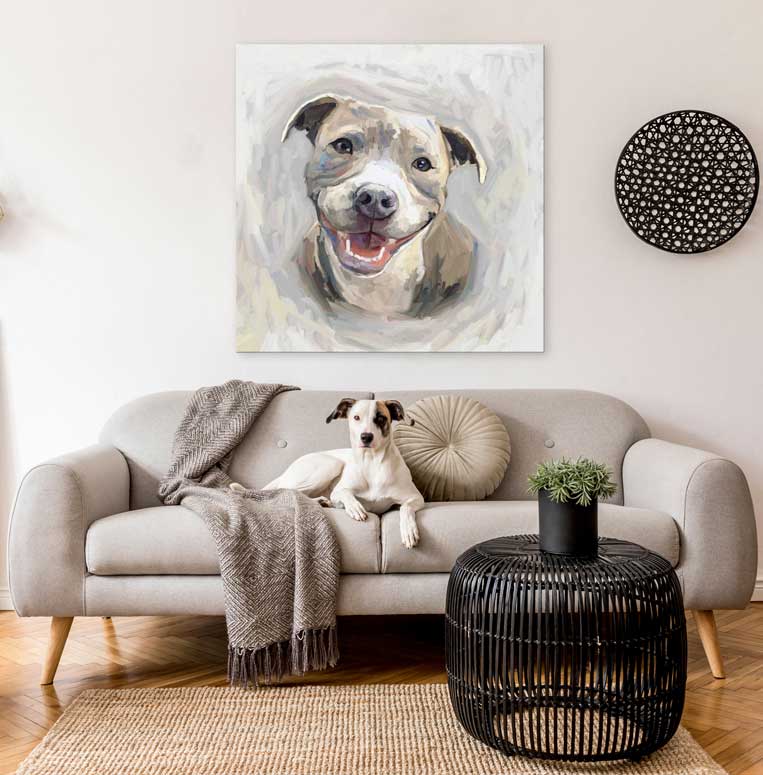 Best Friend - Pit Bull 3 Canvas Wall Art - GreenBox Art