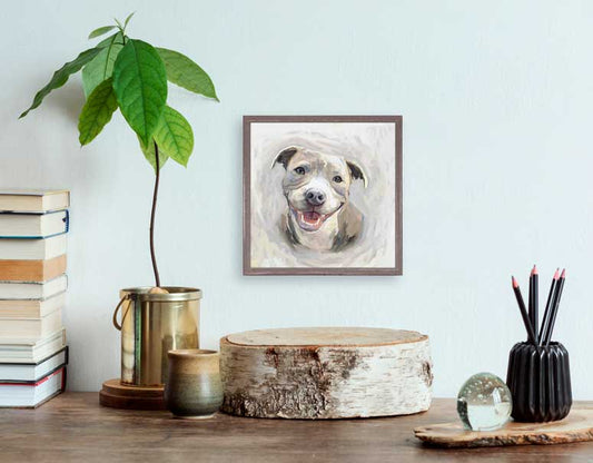 Best Friend - Pit Bull 3 Mini Framed Canvas - GreenBox Art