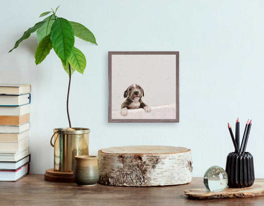 Best Friend - Pit Bull Pup Mini Framed Canvas - GreenBox Art