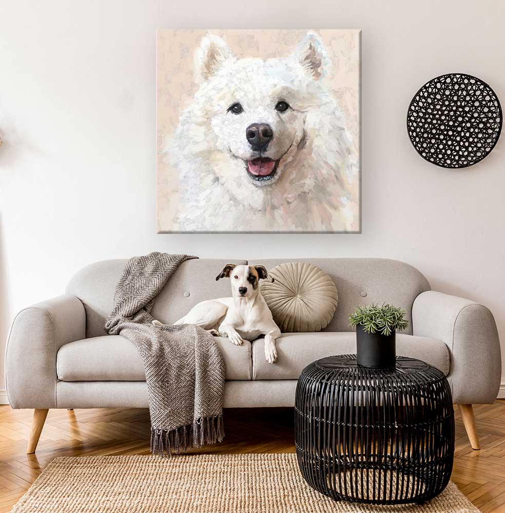 Best Friend - Samoyed Canvas Wall Art - GreenBox Art