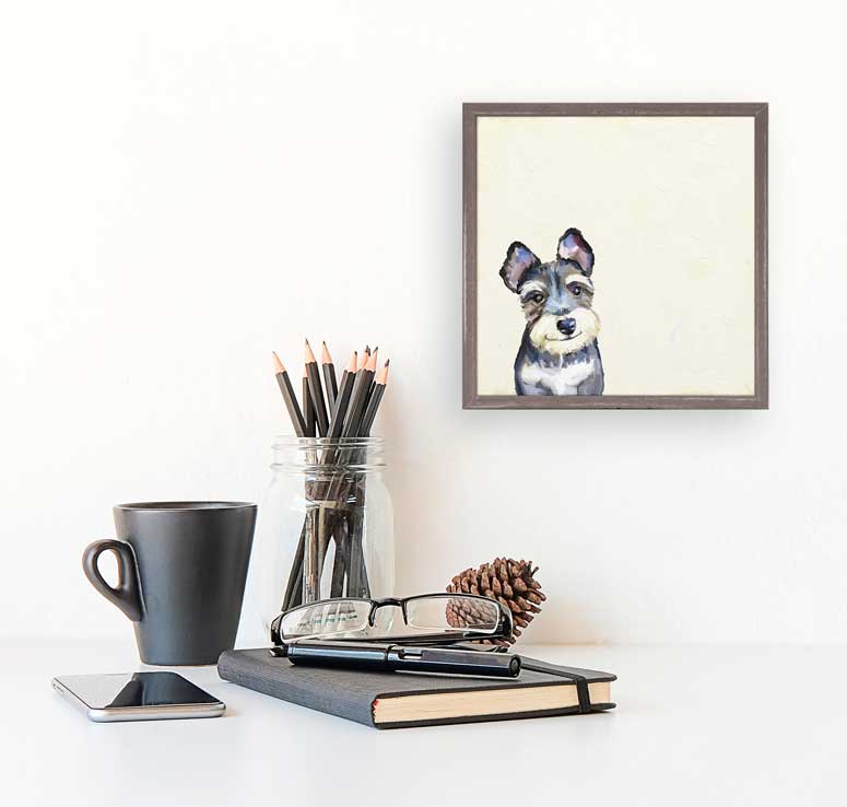 Best Friend - Schnauzer Mini Framed Canvas - GreenBox Art