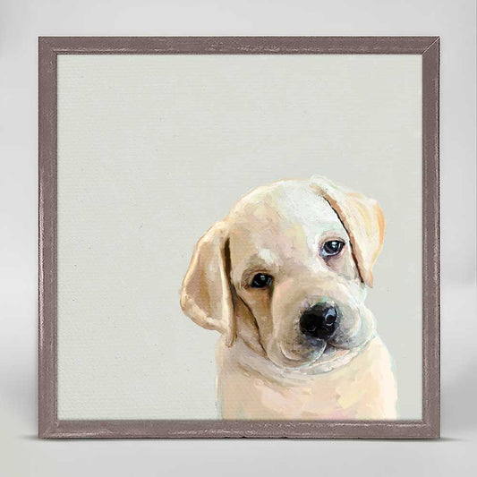 Best Friend - Simple Yellow Lab Pup Mini Framed Canvas - GreenBox Art