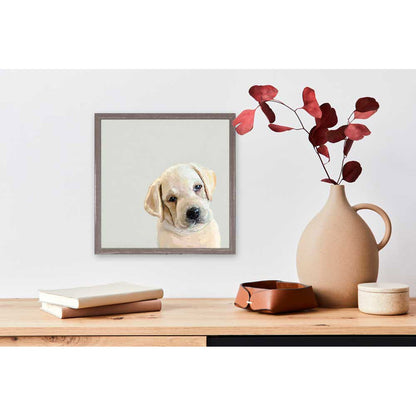 Best Friend - Simple Yellow Lab Pup Mini Framed Canvas - GreenBox Art