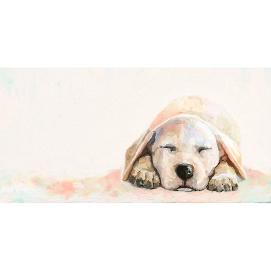 Best Friend - Sleeping Yellow Lab Puppy Canvas Wall Art - GreenBox Art