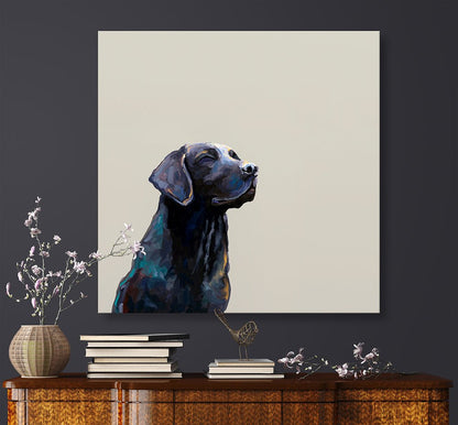 Best Friend - Sunbathing Black Lab Canvas Wall Art - GreenBox Art