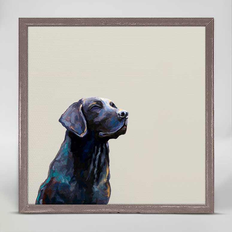 Best Friend - Sunbathing Black Lab Mini Framed Canvas - GreenBox Art