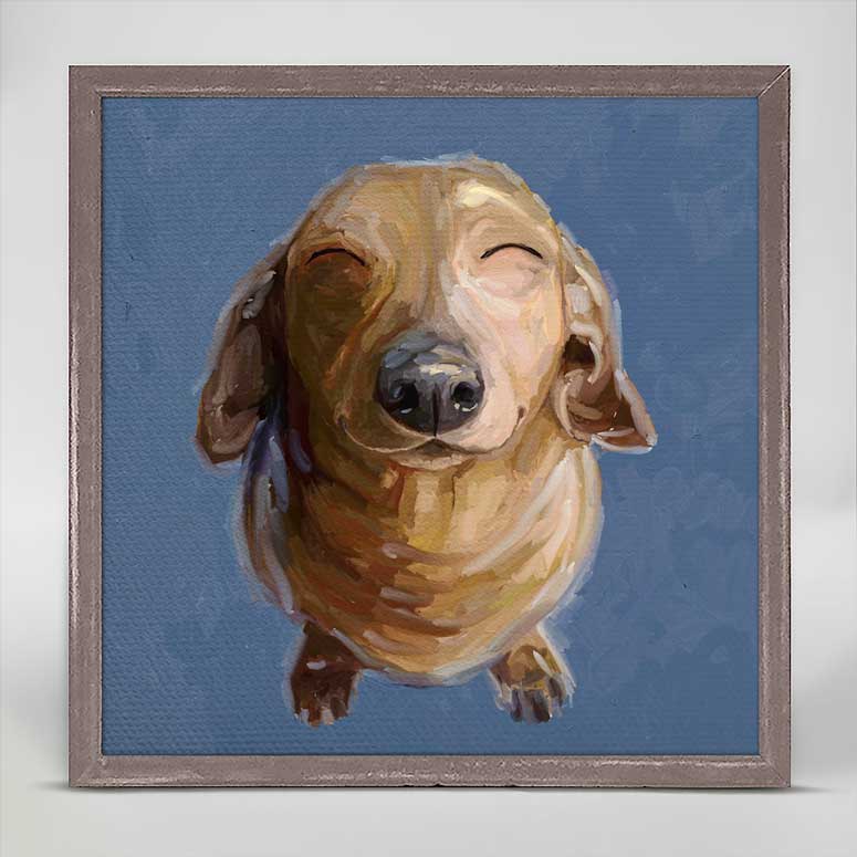 Best Friend - Sunbathing Doxie Mini Framed Canvas - GreenBox Art