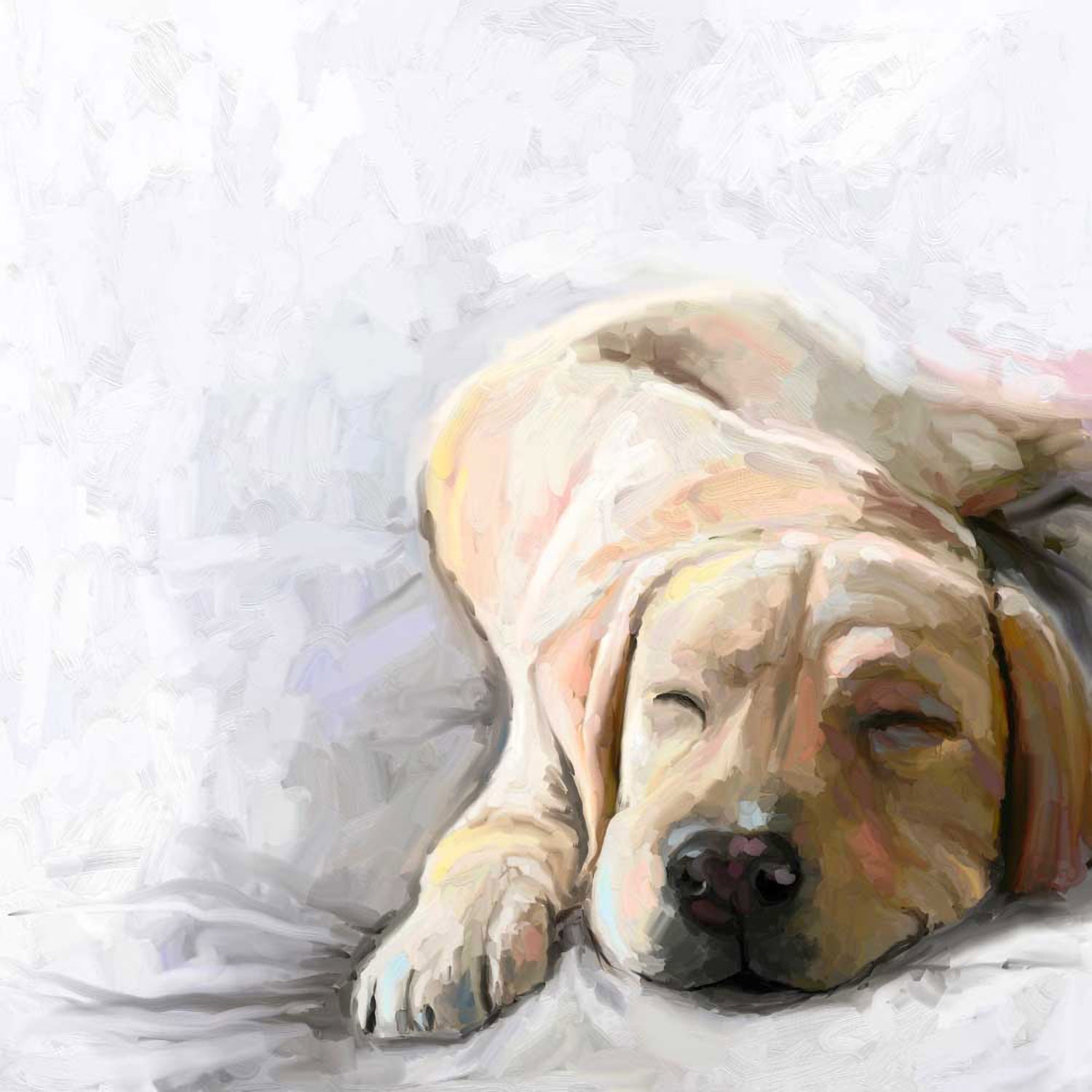 Best Friend - Sunbathing Yellow Lab Canvas Wall Art - GreenBox Art