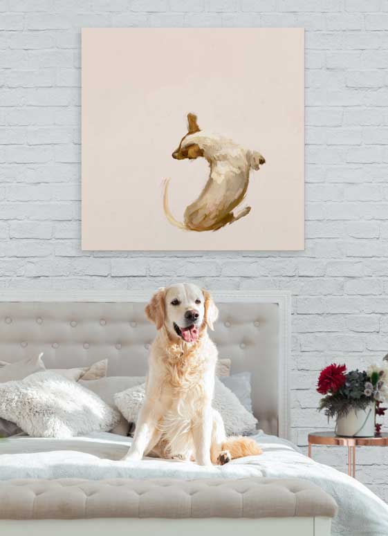 Best Friend - Tail Chasin' Canvas Wall Art - GreenBox Art