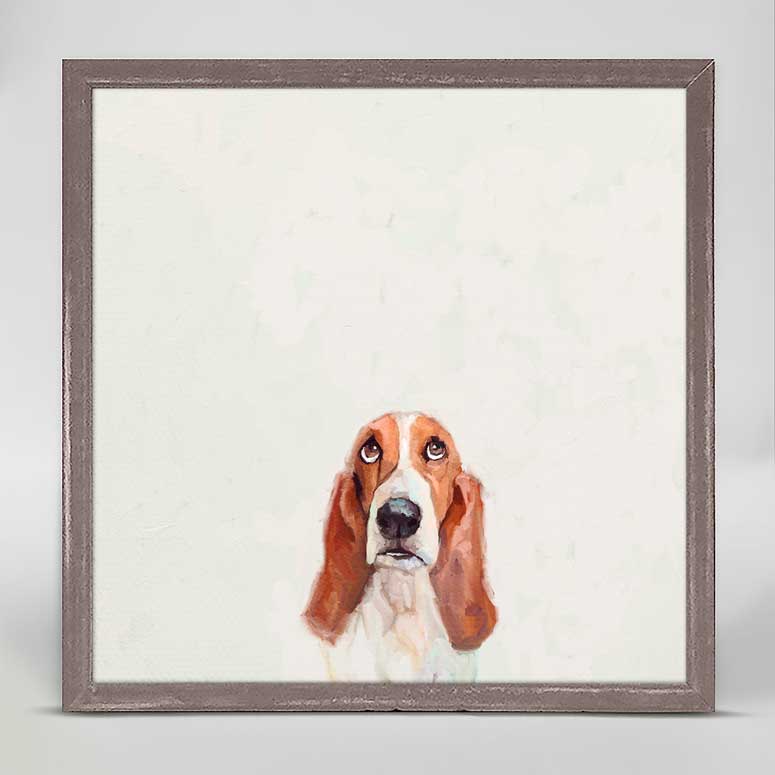 Best Friend - Things Are Looking Up Basset Mini Framed Canvas - GreenBox Art