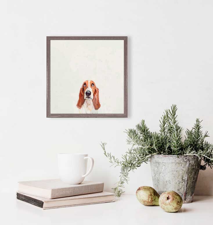 Best Friend - Things Are Looking Up Basset Mini Framed Canvas - GreenBox Art