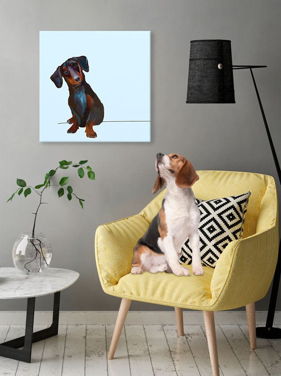 Best Friend - Tippy The Dachshund Canvas Wall Art - GreenBox Art