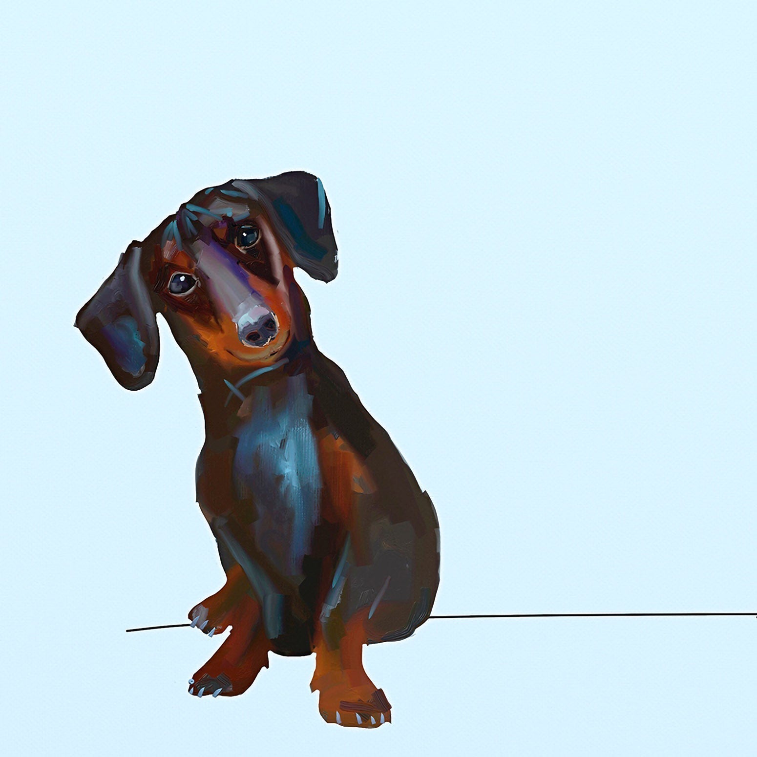 Best Friend - Tippy The Dachshund Canvas Wall Art - GreenBox Art