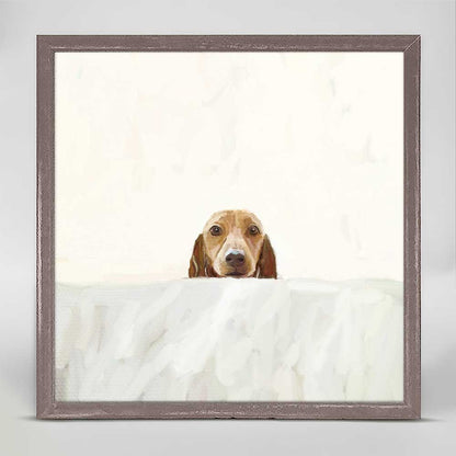 Best Friend - Wake Up Time Doxie Mini Framed Canvas - GreenBox Art