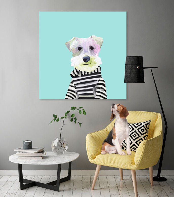 Best Friend - Warm Schnauzer Canvas Wall Art - GreenBox Art