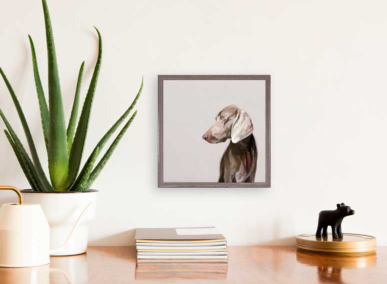 Best Friend - Weimaraner Mini Framed Canvas - GreenBox Art