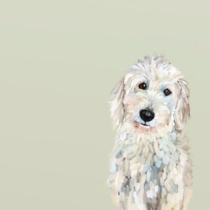 Best Friend - White Golden Doodle Canvas Wall Art - GreenBox Art