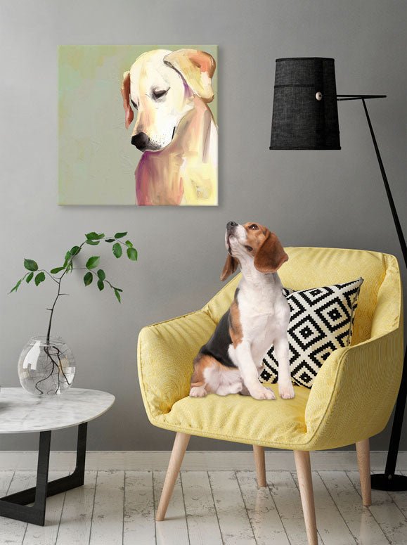 Best Friend - Yellow Lab Canvas Wall Art - GreenBox Art