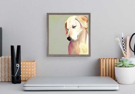 Best Friend - Yellow Lab Mini Framed Canvas - GreenBox Art