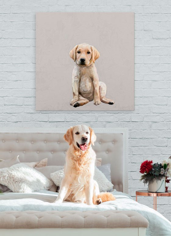 Best Friend - Yellow Lab Pup Canvas Wall Art - GreenBox Art