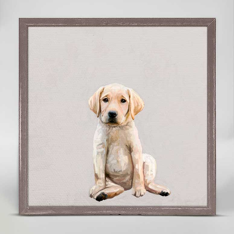 Best Friend - Yellow Lab Pup Mini Framed Canvas - GreenBox Art