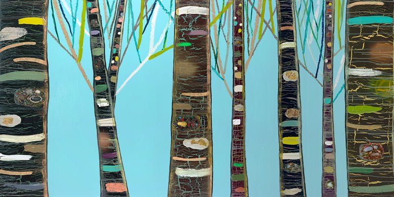Birch Tree Woods Canvas Wall Art - GreenBox Art