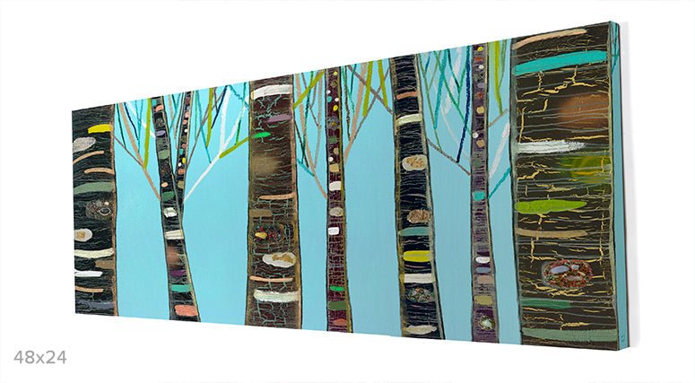 Birch Tree Woods Canvas Wall Art - GreenBox Art