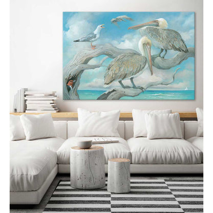 Bird Talk Canvas Wall Art - GreenBox Art