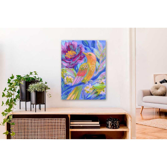 Birdsong In Blue 1 Canvas Wall Art - GreenBox Art