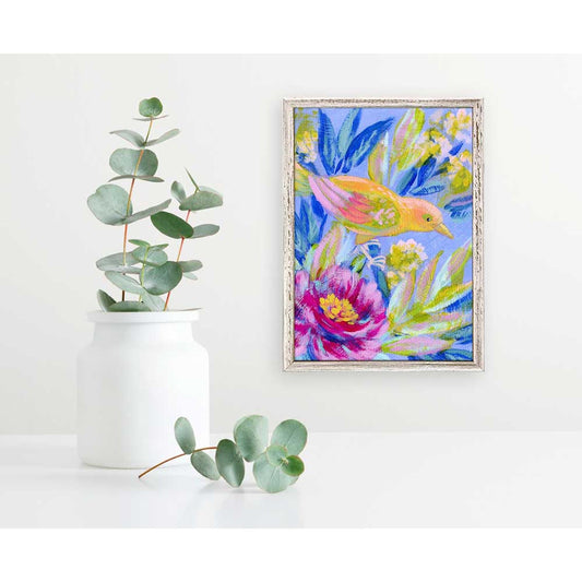 Birdsong In Blue 2 Mini Framed Canvas - GreenBox Art