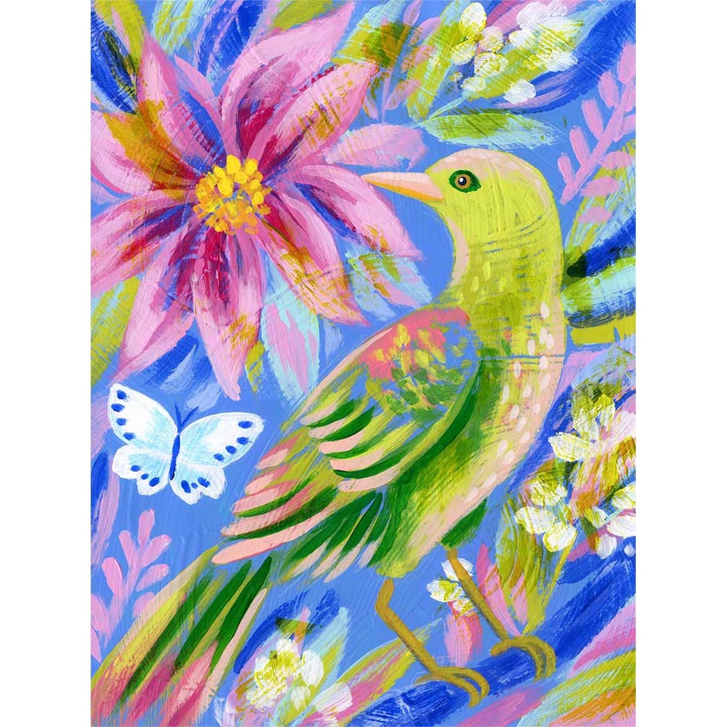 Birdsong In Periwinkle 2 Canvas Wall Art - GreenBox Art