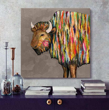 Bison Canvas Wall Art - GreenBox Art