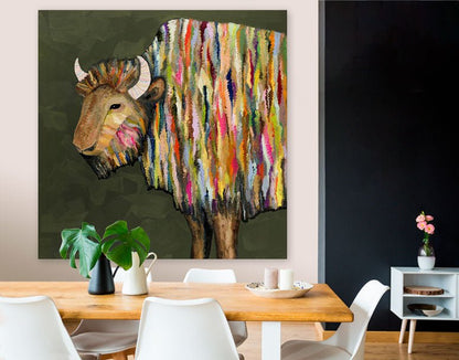 Bison Canvas Wall Art - GreenBox Art