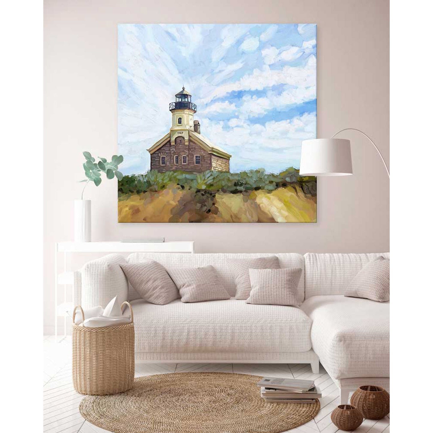 Block Island North Lighthouse Canvas Wall Art - GreenBox Art