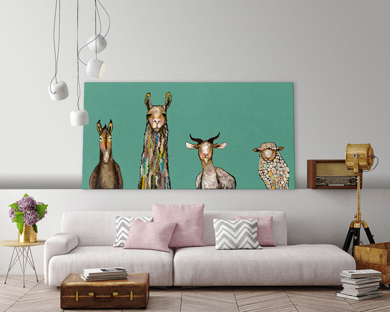 Donkey, Llama, Goat, Sheep Canvas Wall Art - GreenBox Art