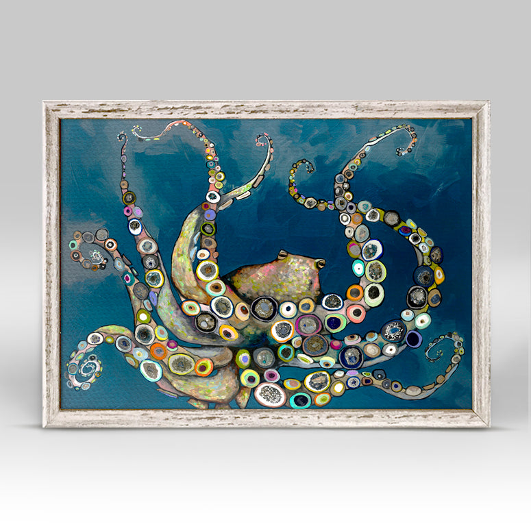 Octopus in the Deep Blue Sea Mini Framed Canvas