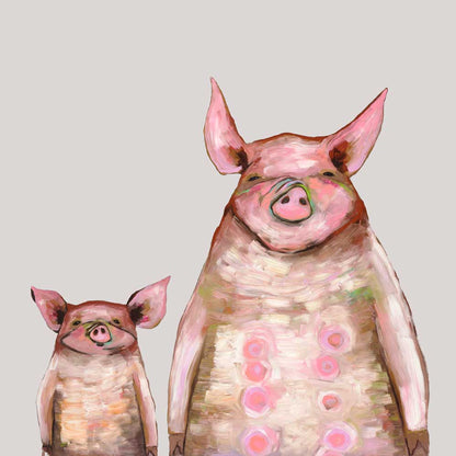 Two Piggies In A Row Canvas Wall Art