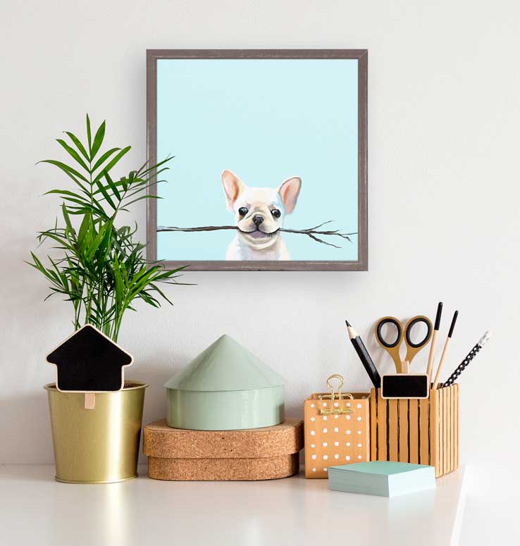 Best Friend - Frenchie Fetch Mini Framed Canvas