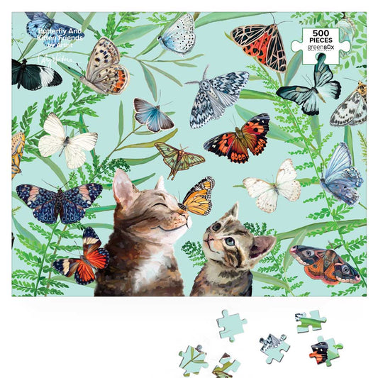 Butterfly And Kitten Friends Puzzle - GreenBox Art