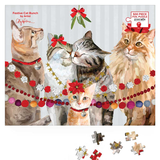 Festive Cat Bunch Puzzle - GreenBox Art