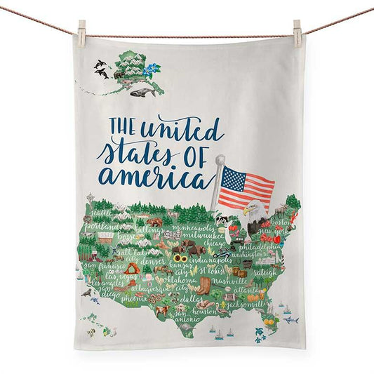 State Map - United States Of America Tea Towel - GreenBox Art