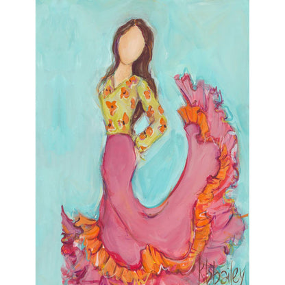 Flamenco Dancer - Brunette Canvas Wall Art - GreenBox Art